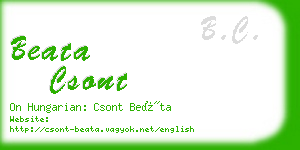 beata csont business card